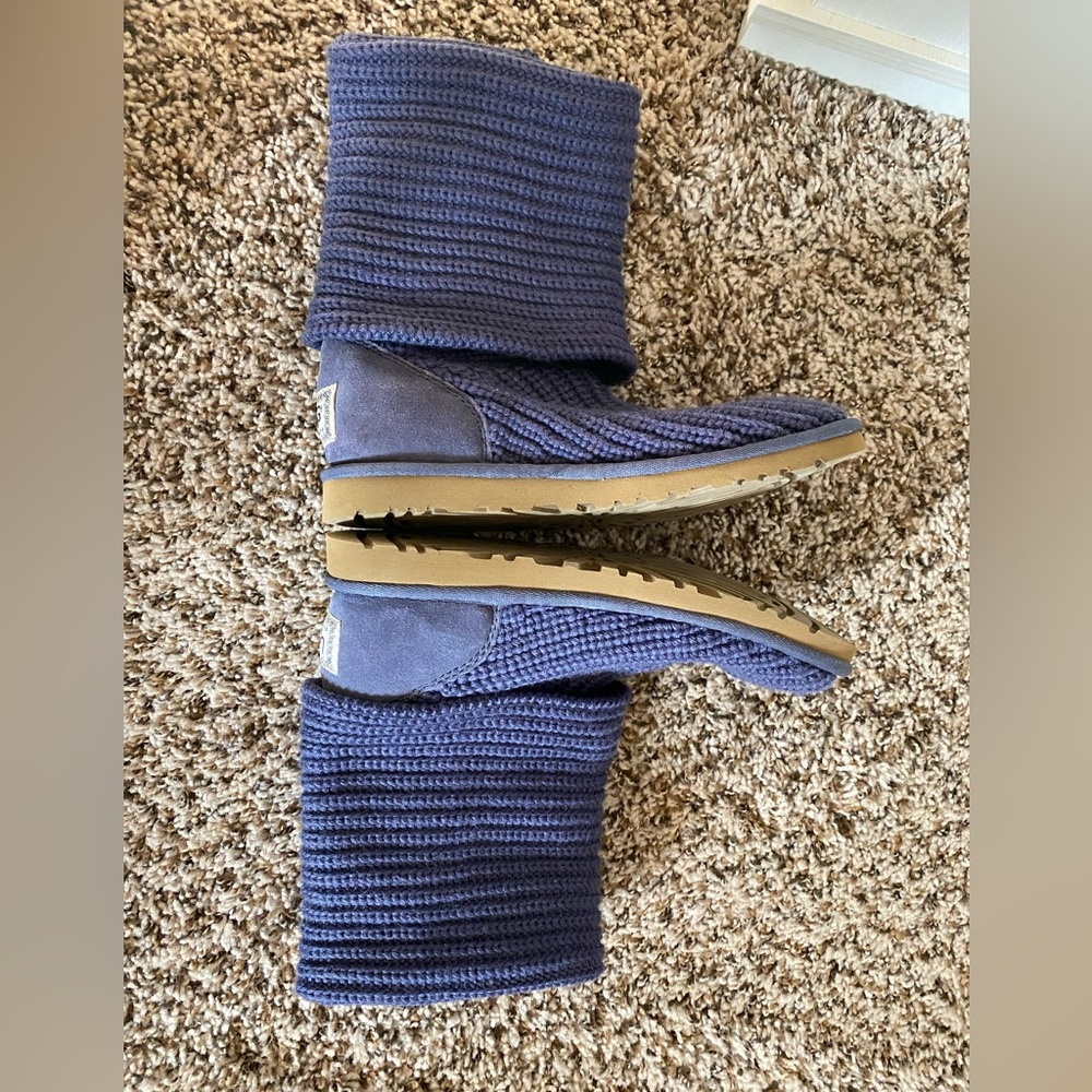 UGG Australia Purple Knit Tall Fold Over Boots 6 - Picture 9 of 15